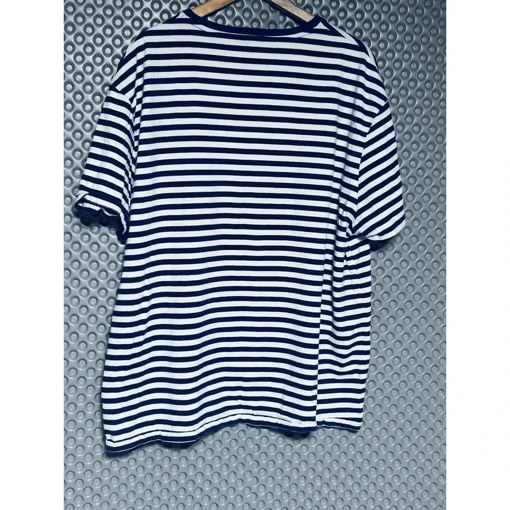 Polo Ralph Lauren Classic Fit XL/TG Short Sleeve 100% Cotton Baby Blue And Navy
